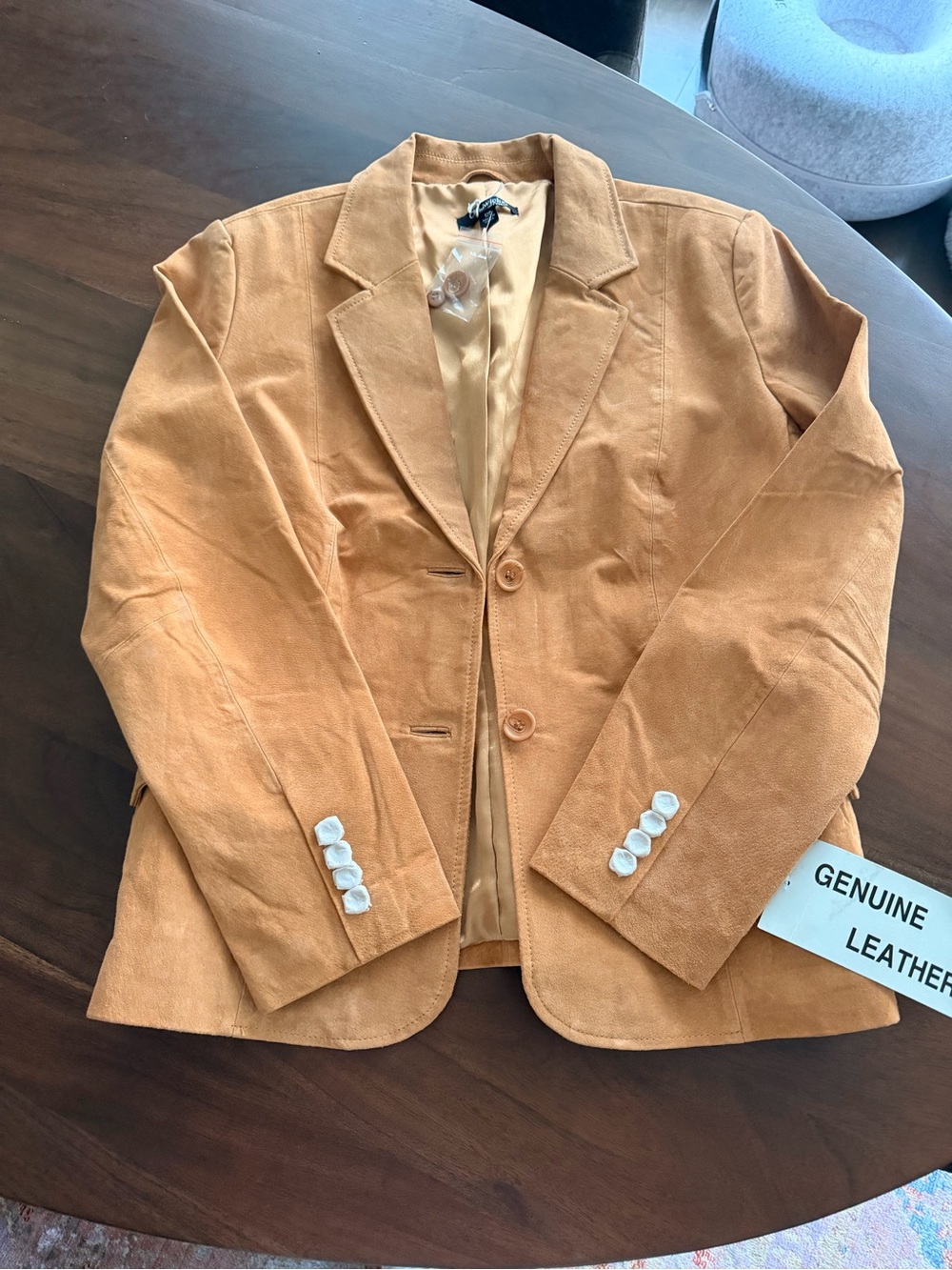 Tan/Camel Genuine Leather Blazer Jacket